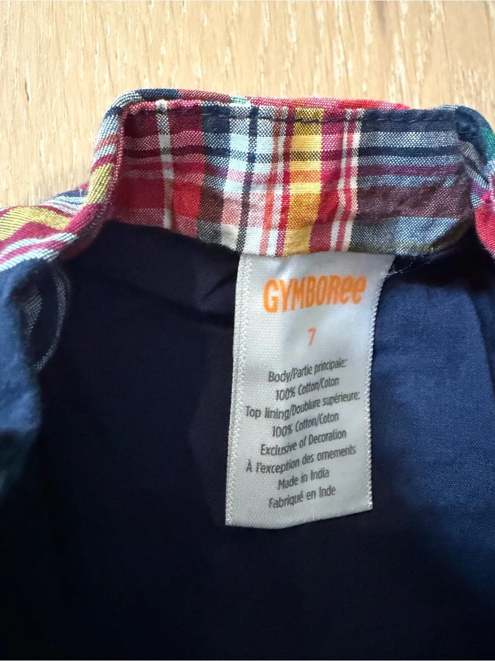 Last chance! Gymboree plaid apple back to school dress size 7 girls